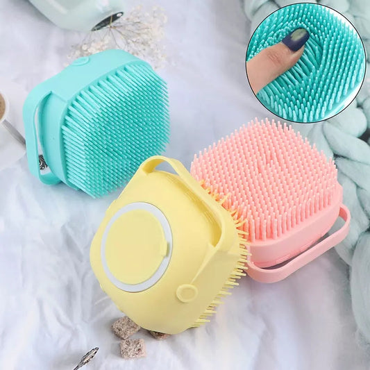 Mini Bath Brush with Storage Box (Random Color)
