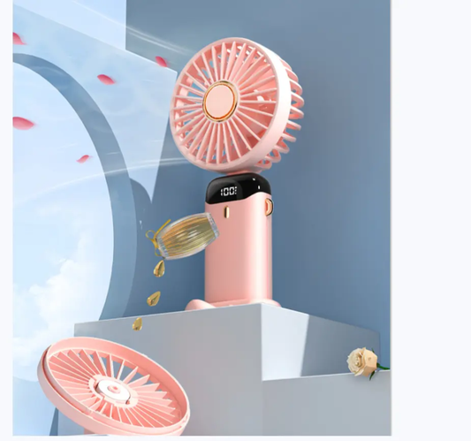 Rechargeable Hand Fan with LED Display