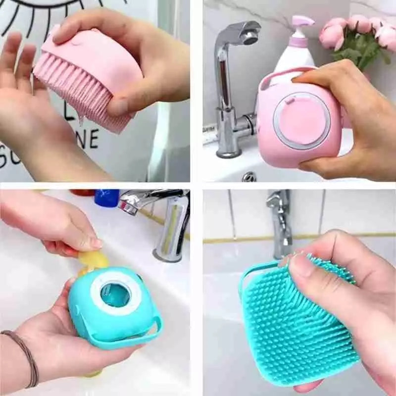 Mini Bath Brush with Storage Box (Random Color)