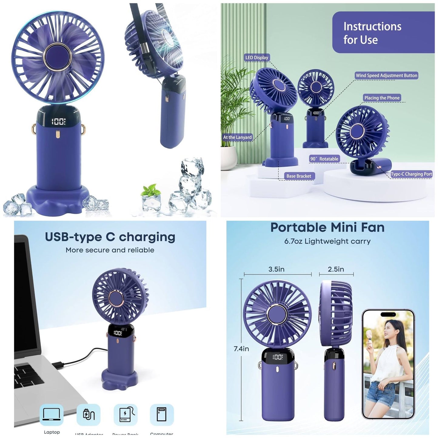 AeroBreeze 5-in-1 Smart Mini Fan Premium Pocket-Sized Power with Digital Display
