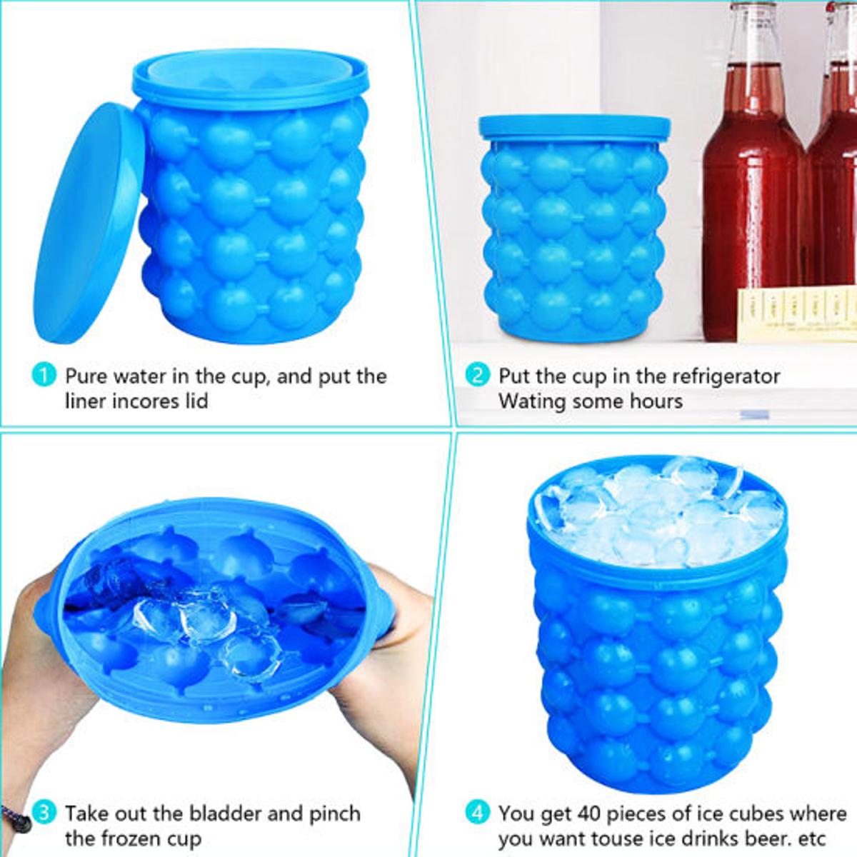 Ice Cube Maker Bottle – 2-in-1 Ice Tray with Lid